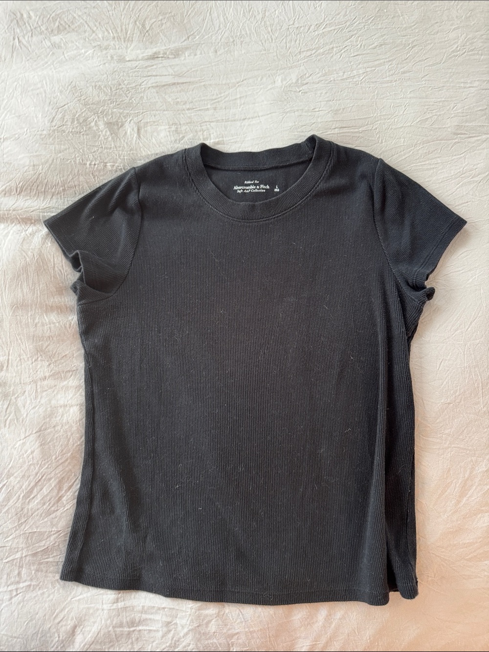 Abercrombie & Fitch Black Ribbed Short Sleeve Tee